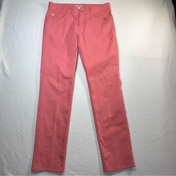 Peter Millar Men's Ultimate Sateen 5-Pocket Pants Cape Red Size 34x34 Orig $175 - Picture 12 of 12